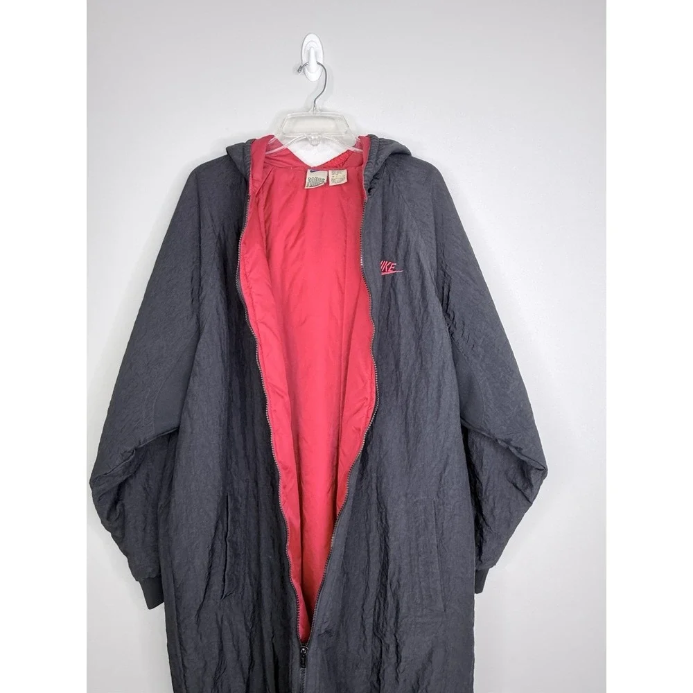 Vintage 90s Nike Force Long Coat Windbreaker Jacket RARE Hip Hop Baggy Mens L